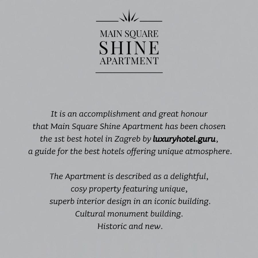 Luxurios And Historic Apartment "Shine" - Right On The Main Square Zagreb Exterior photo